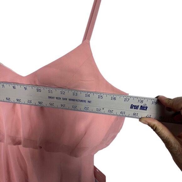 Birdy Grey Gwennie Small Chiffon Pink Rose Quartz Formal Bridesmaid Maxi Dress - Picture 5 of 14